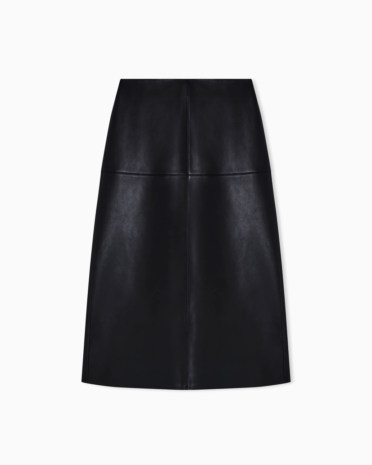 vegetable-tanned nappa lambskin midi skirt