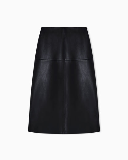 vegetable-tanned nappa lambskin midi skirt