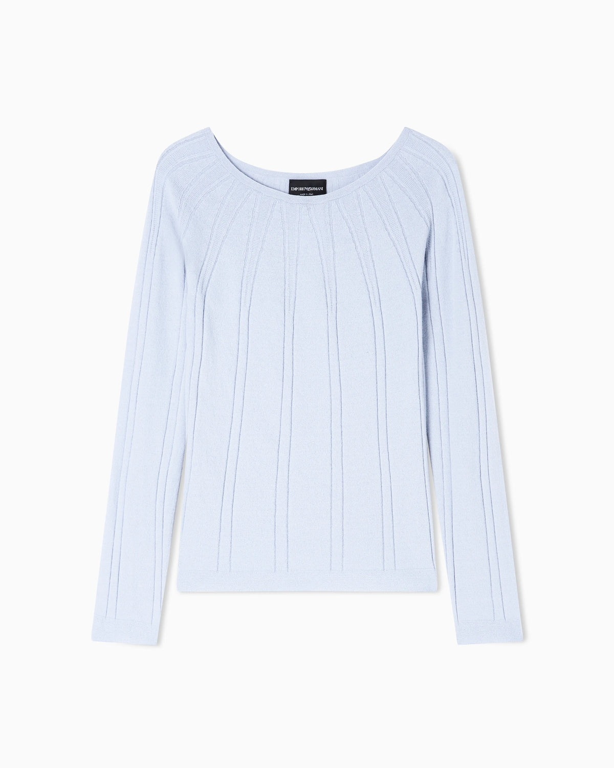 Boat-neck jumper with a links-stitch motif