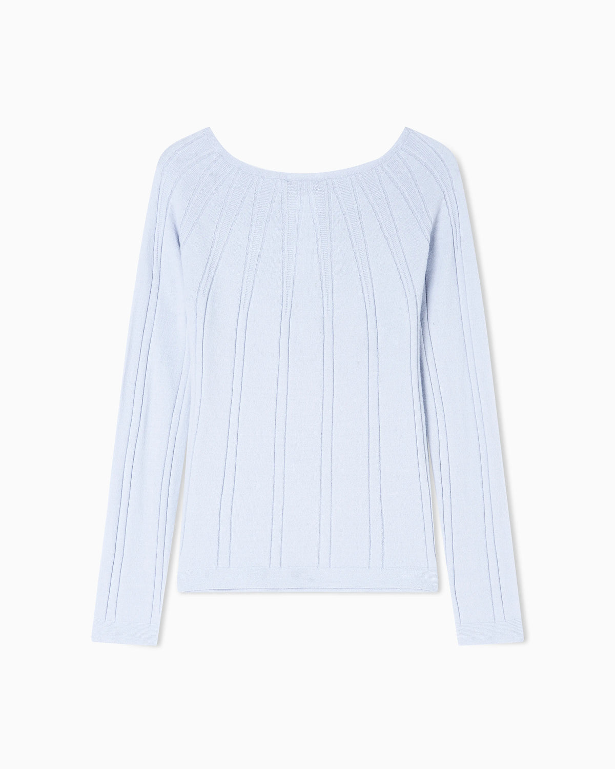 Boat-neck jumper with a links-stitch motif
