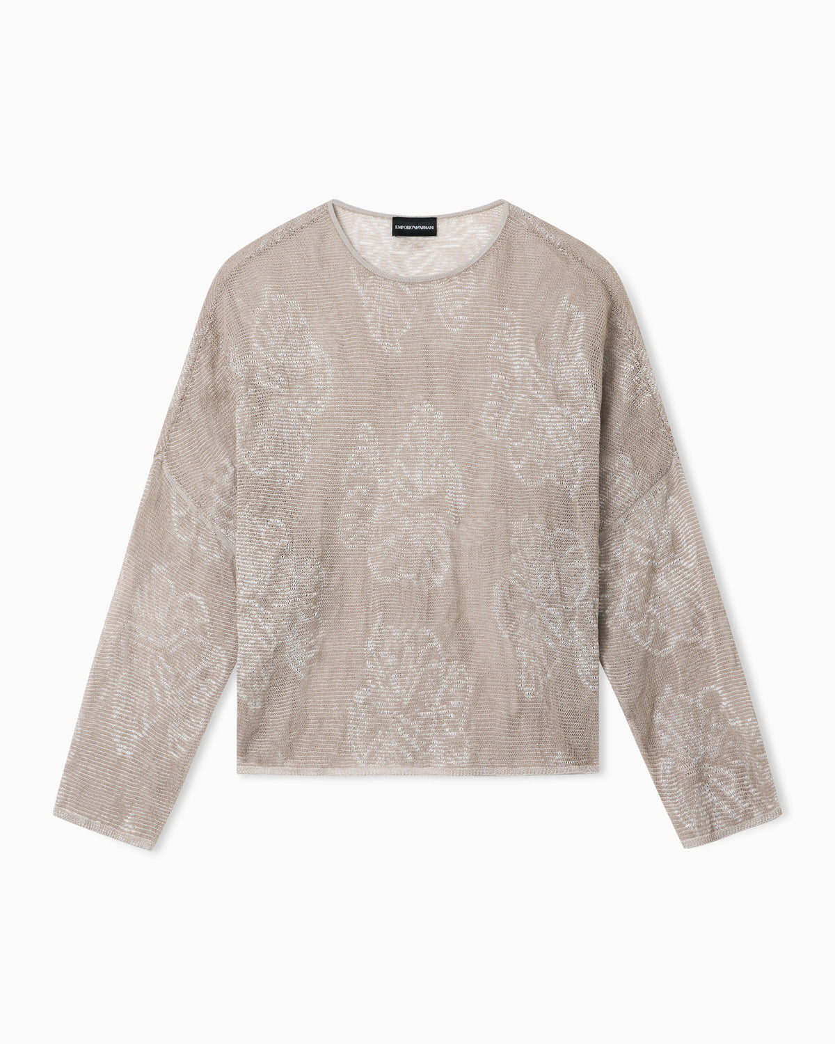 Two-tone floral motif jacquard jumper