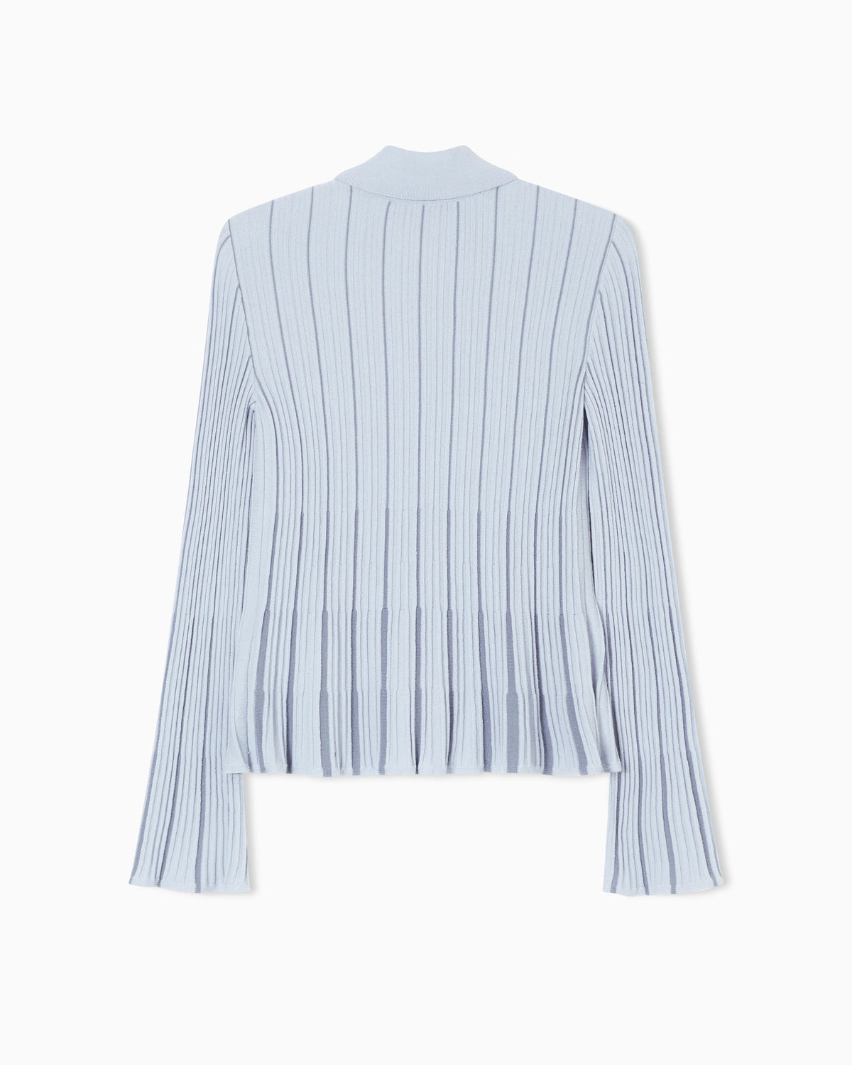 Classic-collar cardigan in plated rib knit