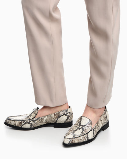 Icon python-print leather loafers