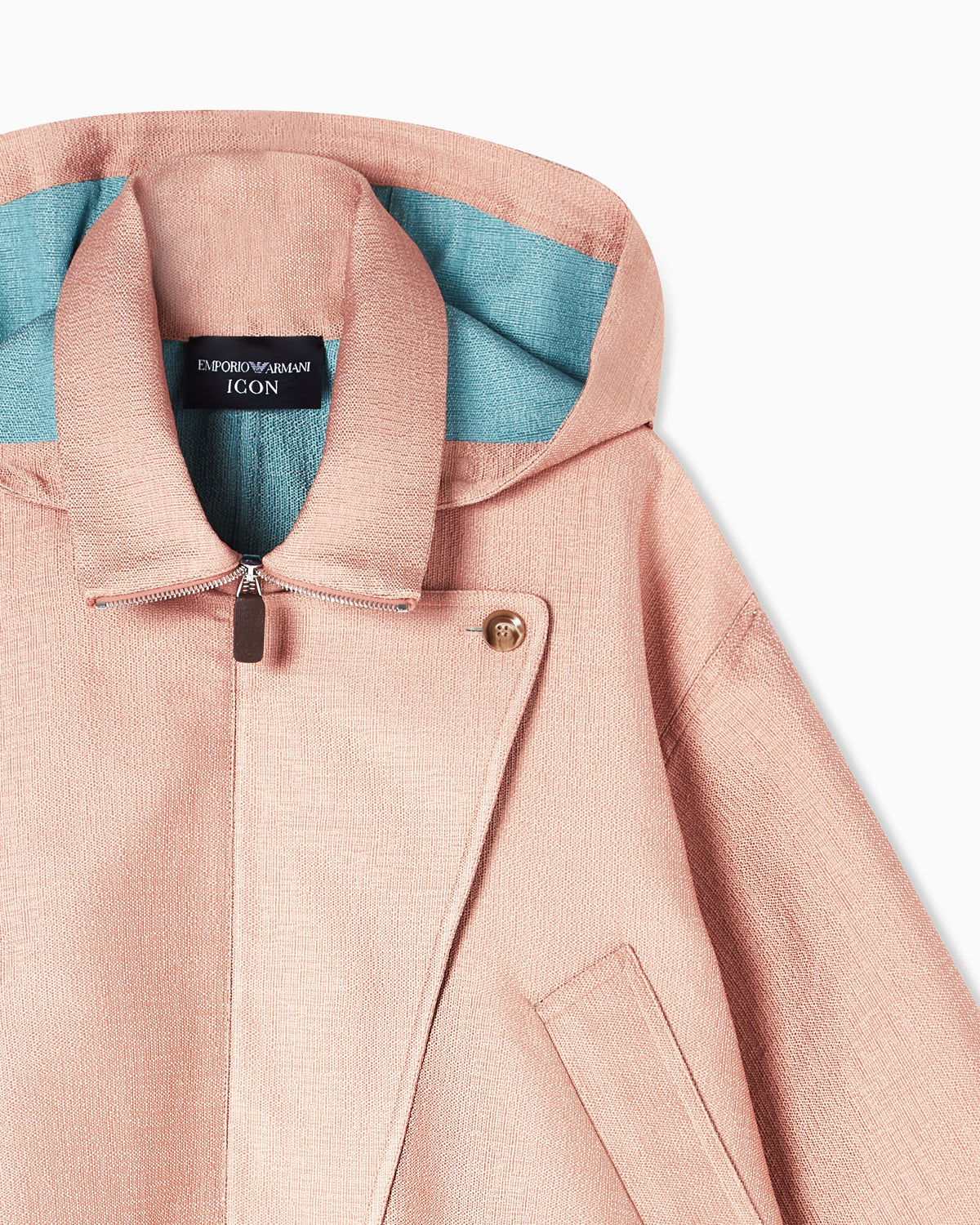 Icon basketweave fabric hooded blouson