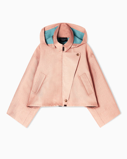 Icon basketweave fabric hooded blouson
