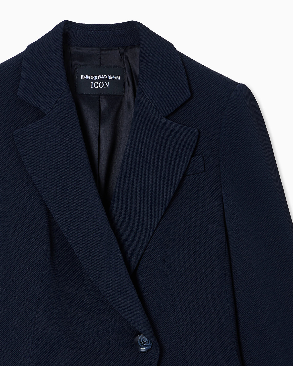 Icon single-breasted jacket in flowing, armure fabric