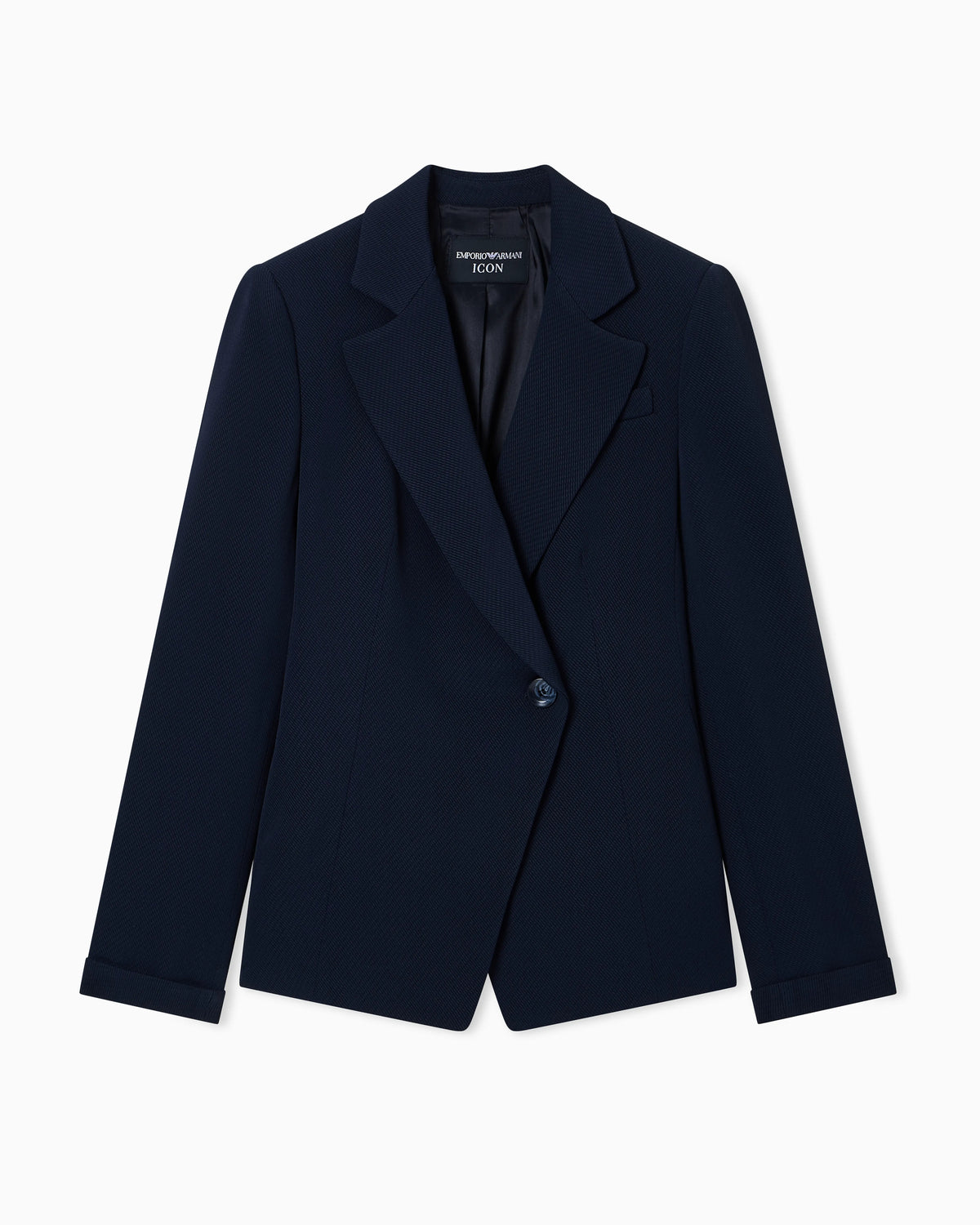 Icon single-breasted jacket in flowing, armure fabric