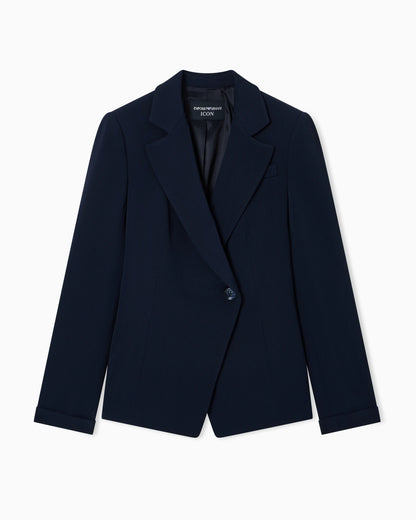 Icon single-breasted jacket in flowing, armure fabric