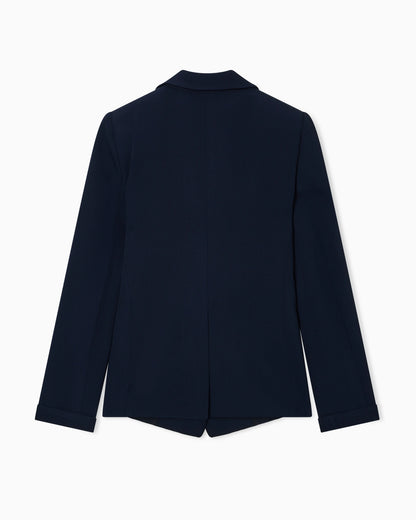 Icon single-breasted jacket in flowing, armure fabric
