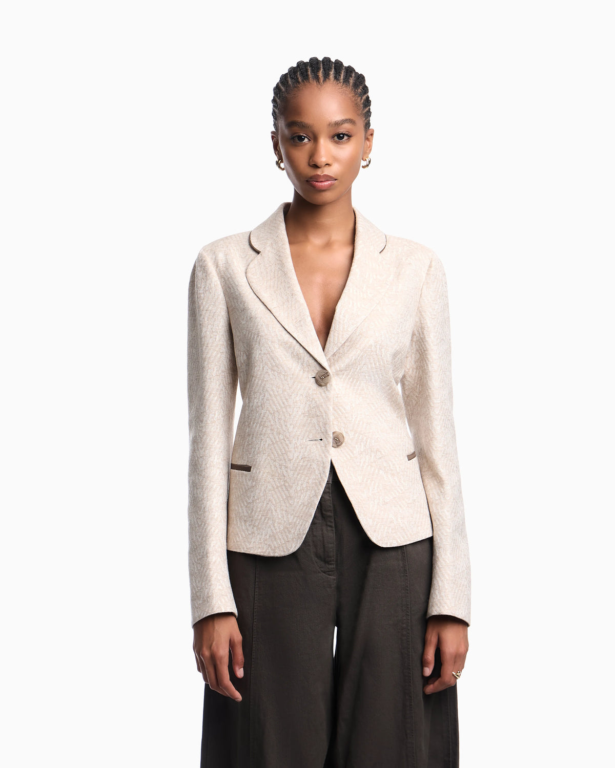 Icon jacket in a jacquard wool blend with an embossed pattern