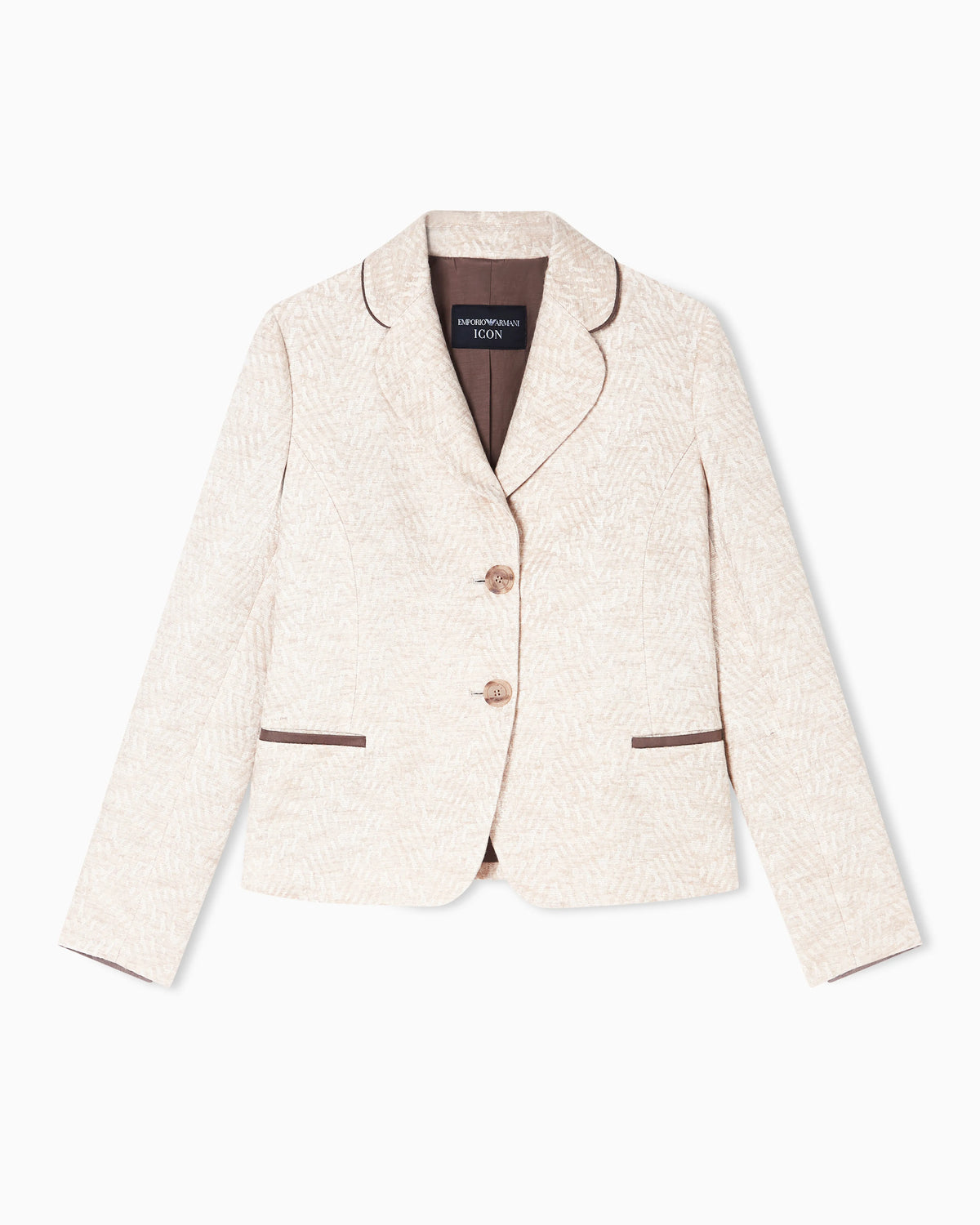 Icon jacket in a jacquard wool blend with an embossed pattern