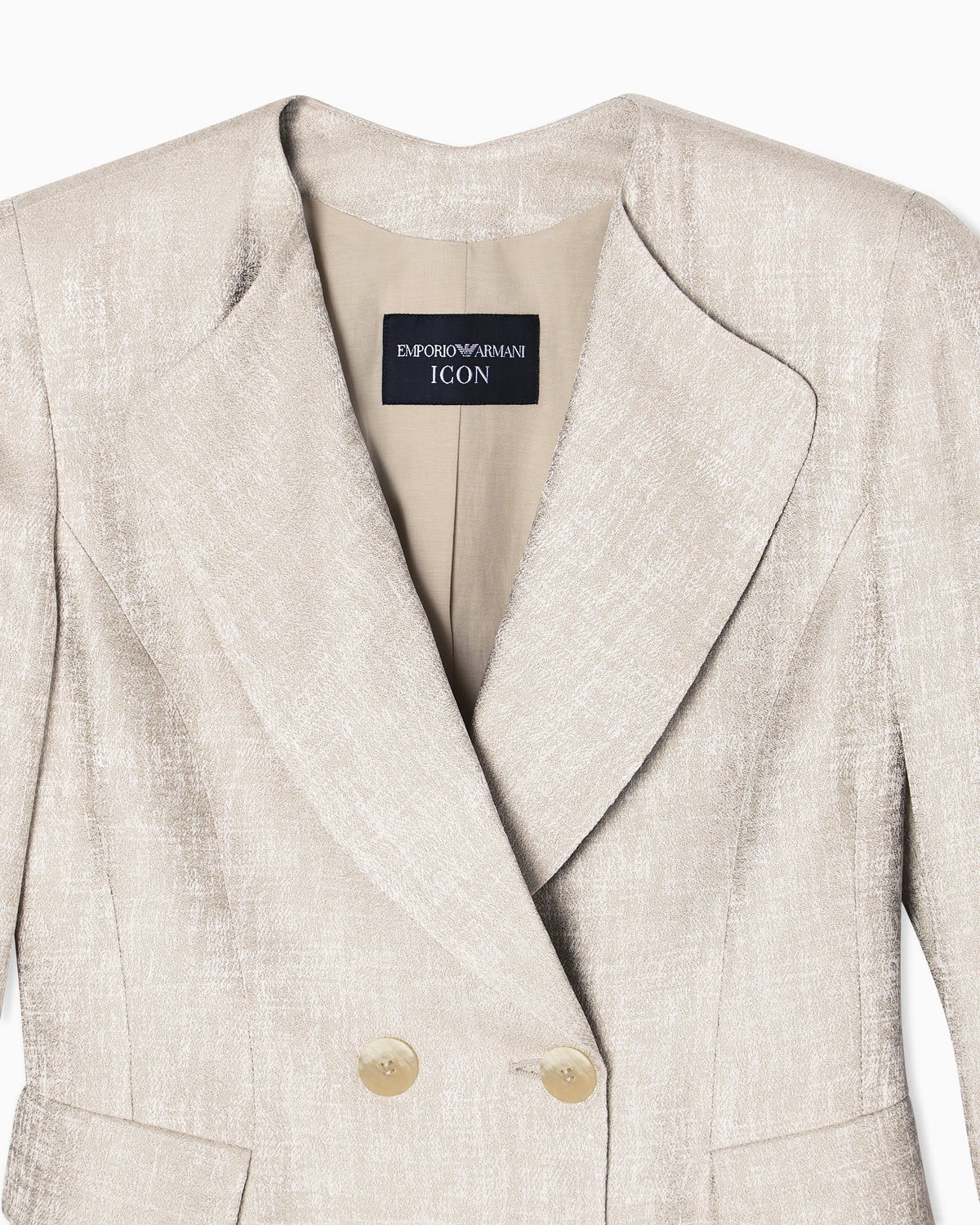 Icon double-breasted jacket in armure jacquard