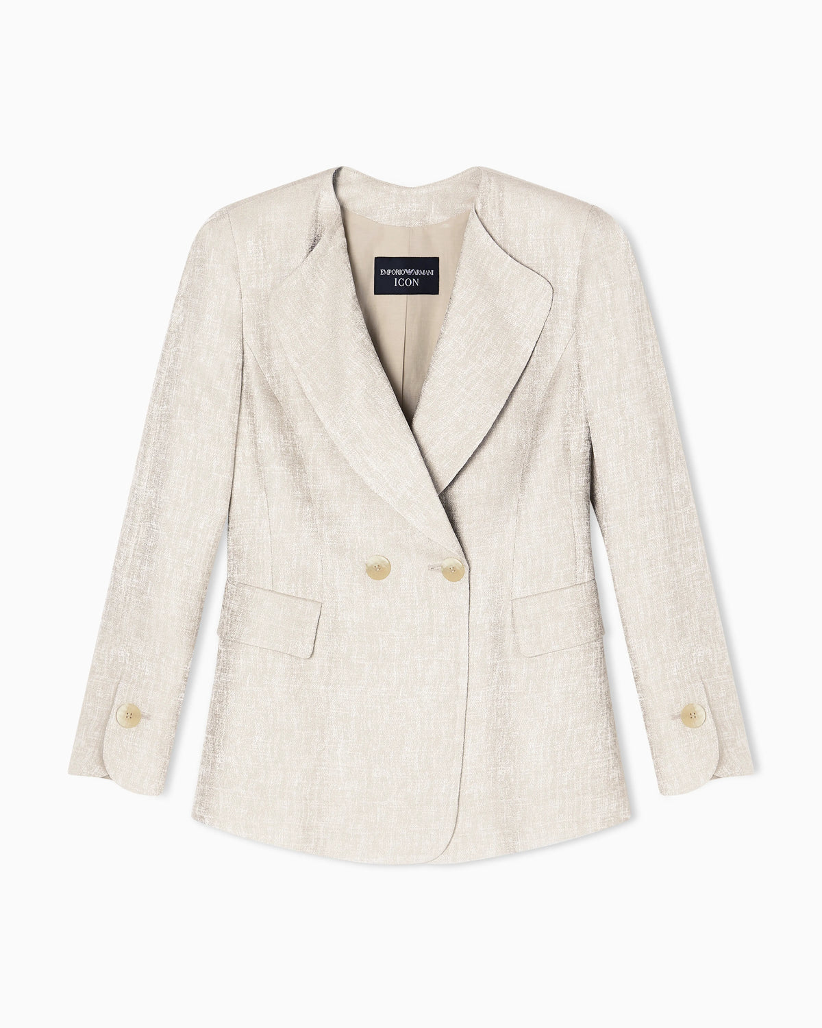 Icon double-breasted jacket in armure jacquard