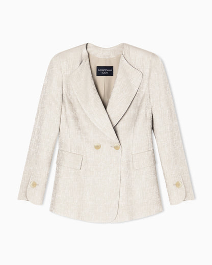 Icon double-breasted jacket in armure jacquard