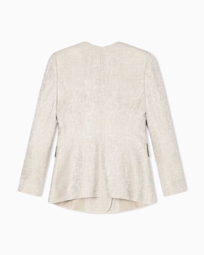 Icon double-breasted jacket in armure jacquard