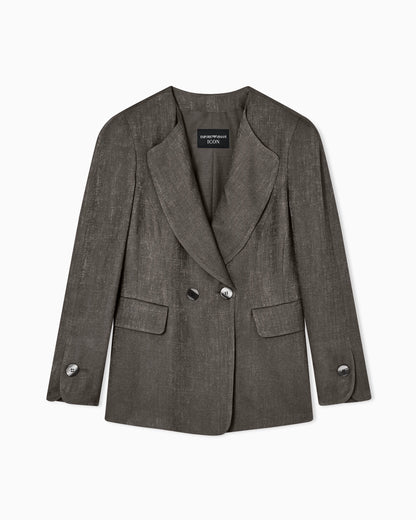Icon double-breasted jacket in armure jacquard