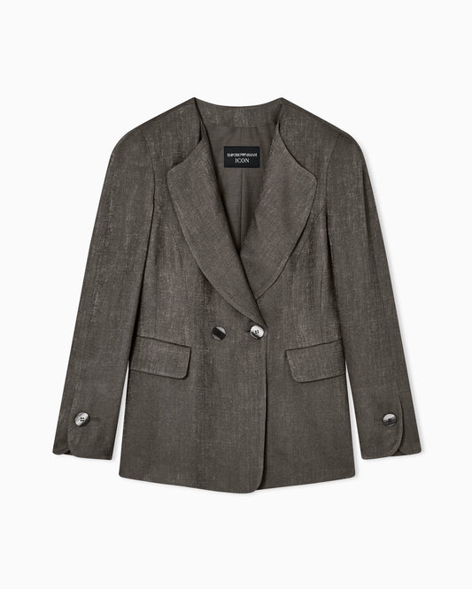 Icon double-breasted jacket in armure jacquard