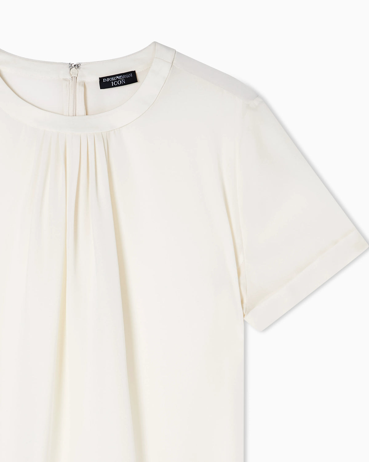 Icon pleated blouse in silk double georgette