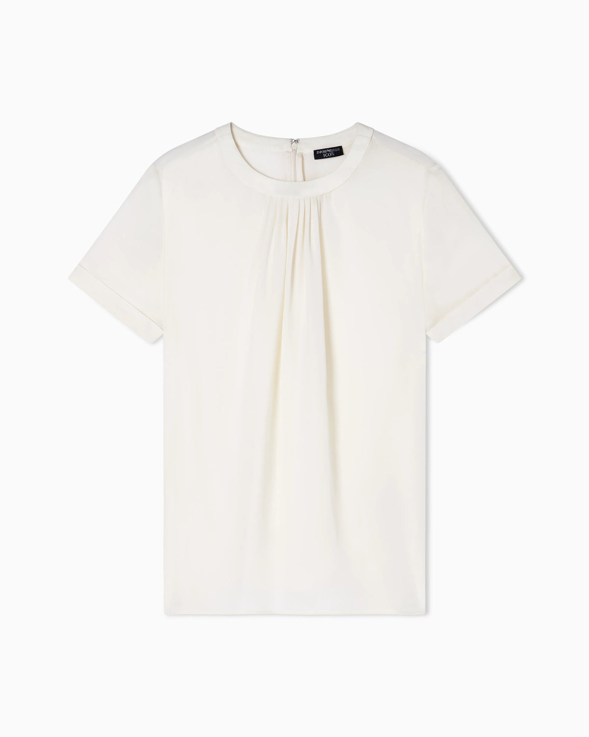 Icon pleated blouse in silk double georgette