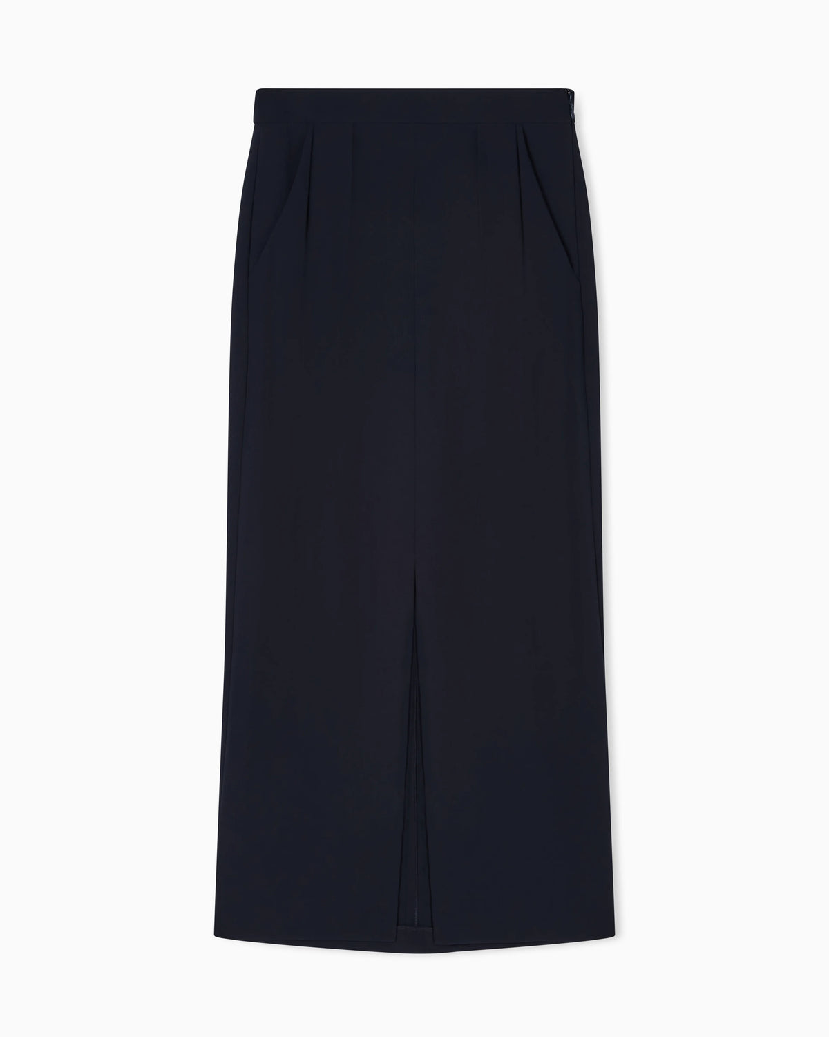 Icon washed cady crêpe pleated long skirt