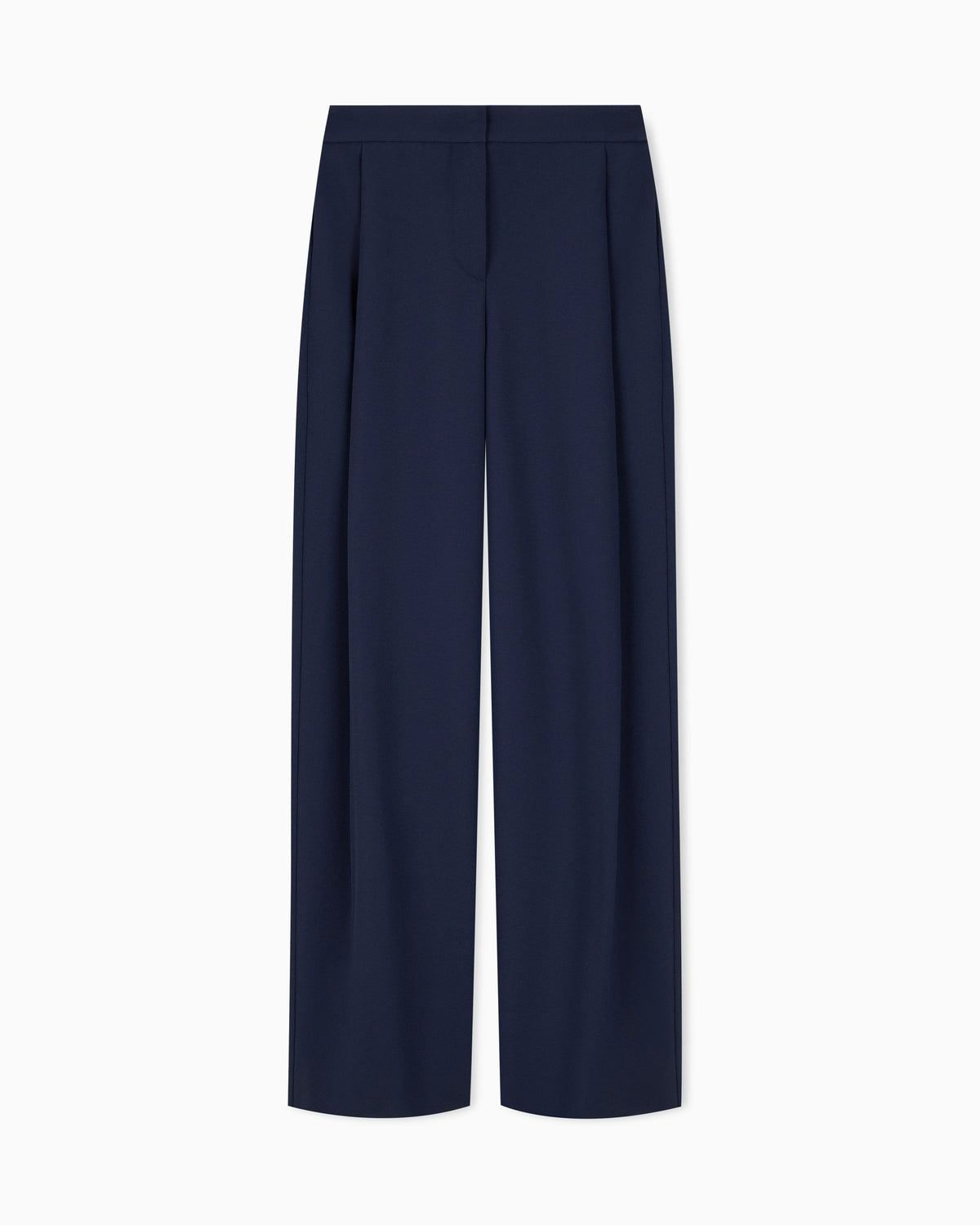 Unlined high-waisted wide-leg trousers with side pockets