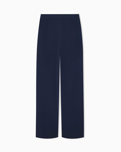 Unlined high-waisted wide-leg trousers with side pockets