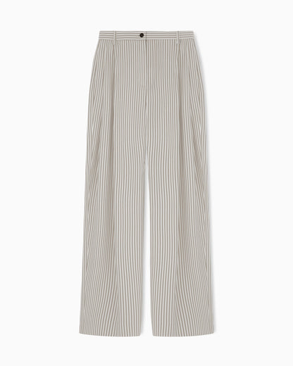 Icon striped fluid crêpe darted trousers