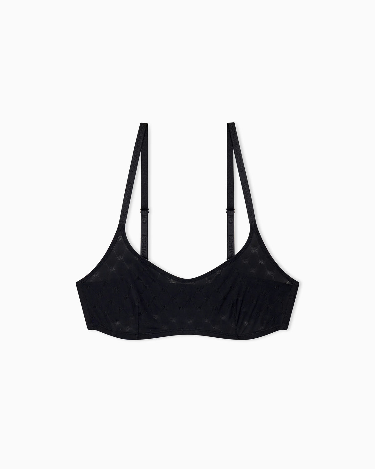 Unpadded jersey bralette with a diamond monogram pattern
