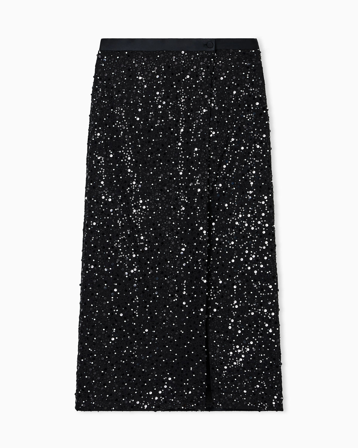 Georgette skirt with all-over beads and sequins