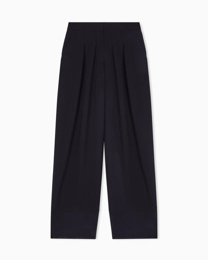 Travel Essentials interlock jersey pleated trousers
