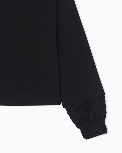 Lunar New Year double-jersey sweatshirt with tweed details
