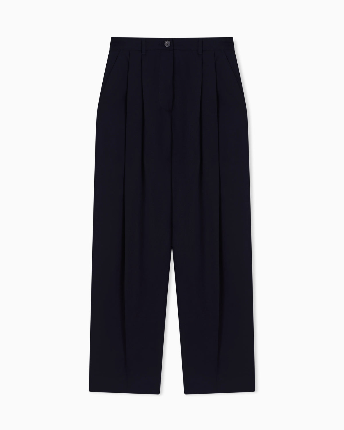 Trousers with pleat in flowing wool