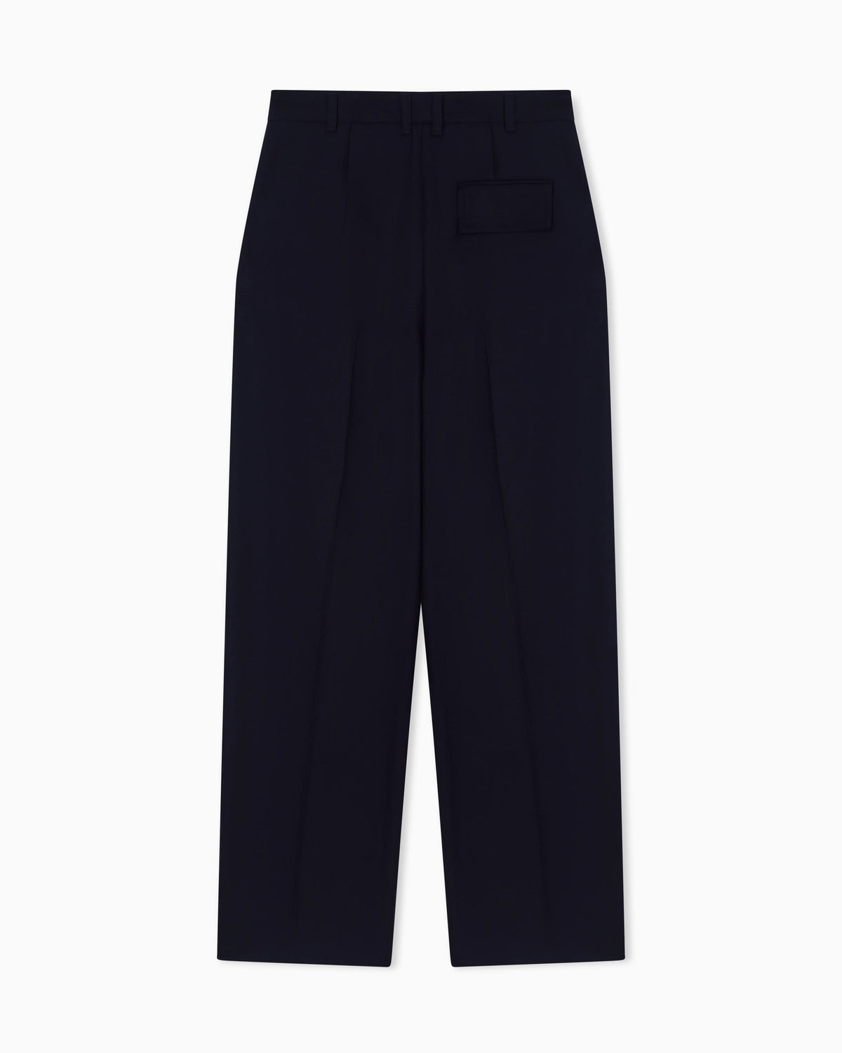 Trousers with pleat in flowing wool