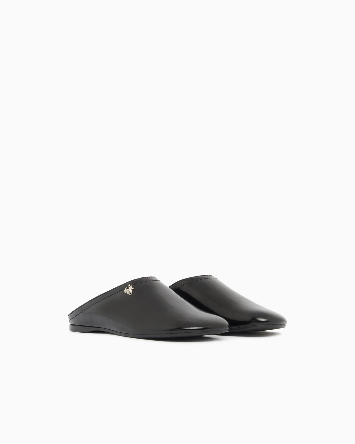 Mules in brushed shiny leather