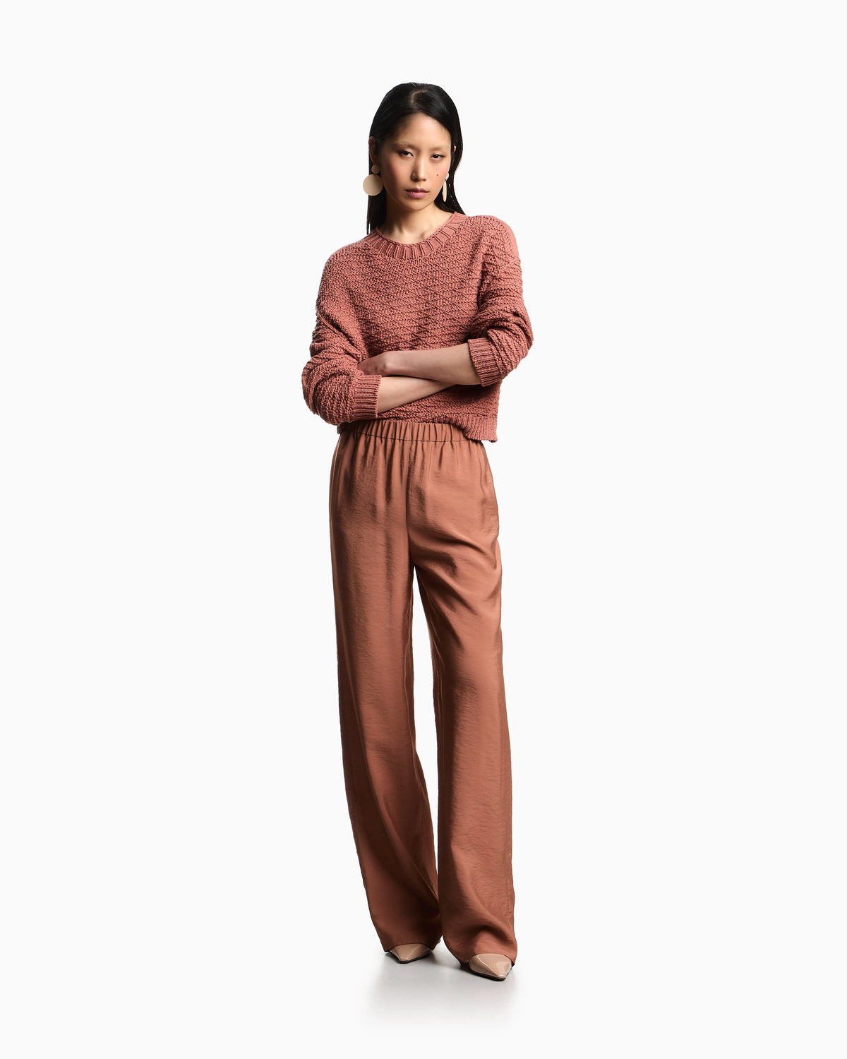 Icon modal muslin elasticated-waist trousers