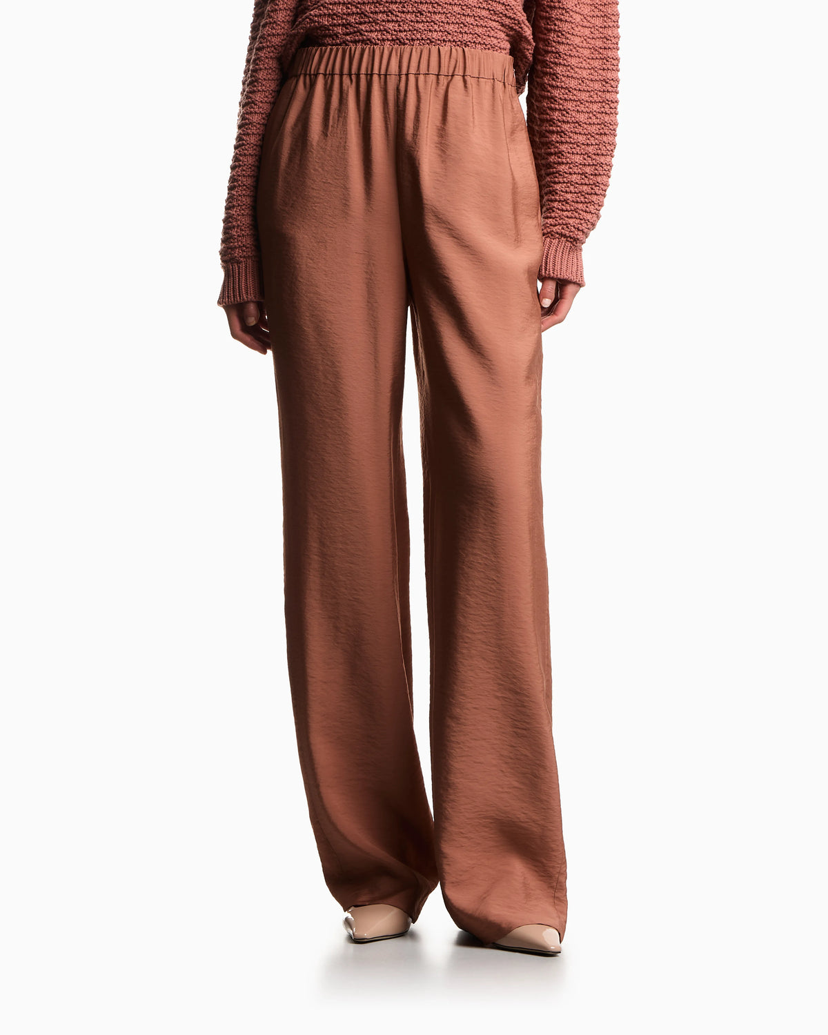 Icon modal muslin elasticated-waist trousers
