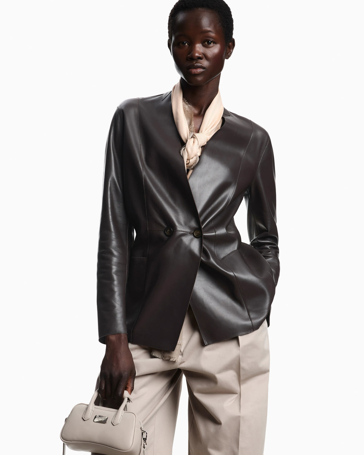 raw-cut glove-quality lambskin nappa leather blazer