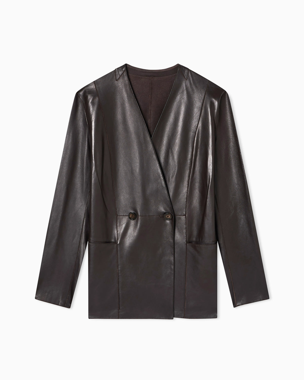 raw-cut glove-quality lambskin nappa leather blazer