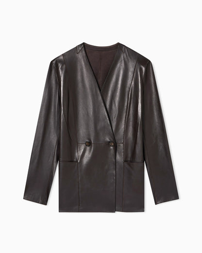 raw-cut glove-quality lambskin nappa leather blazer
