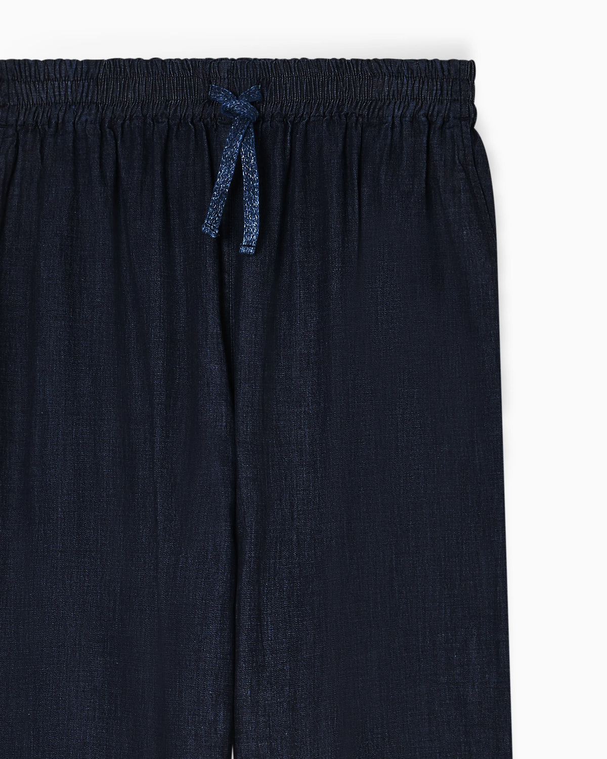 Lightweight denim drawstring trousers