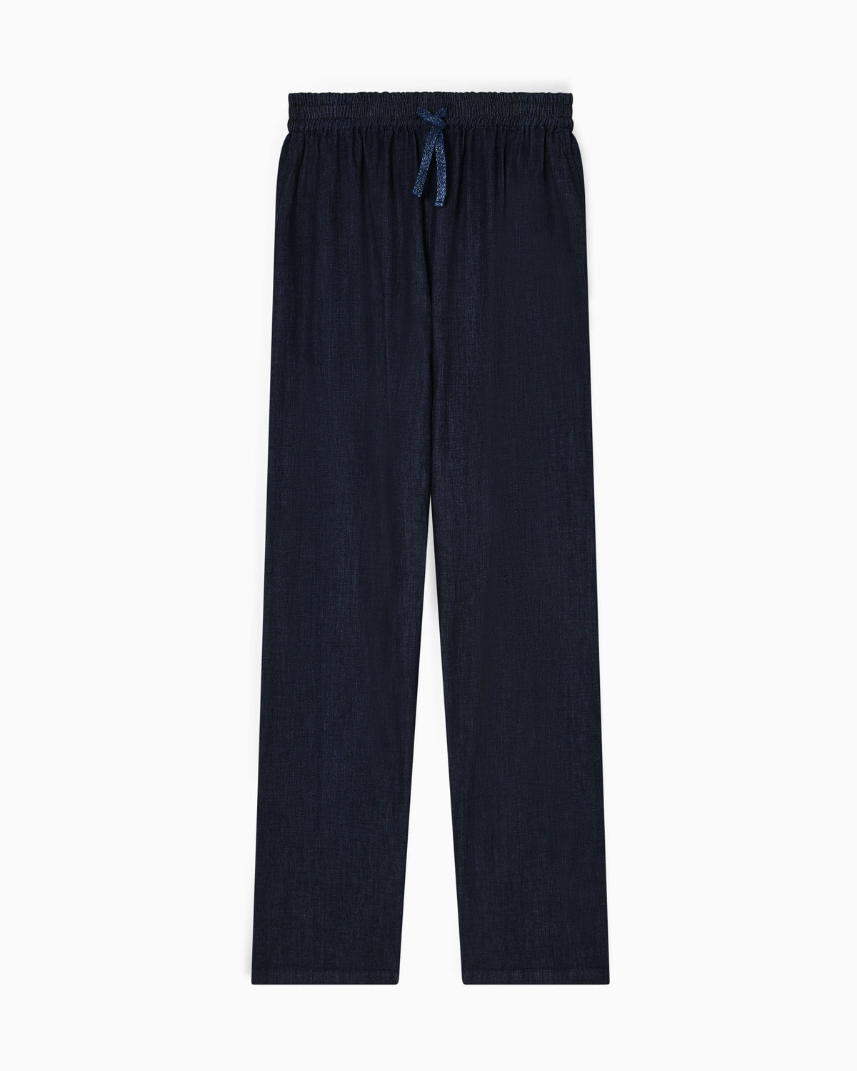 Lightweight denim drawstring trousers