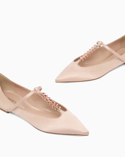 Satin T-bar ballerinas