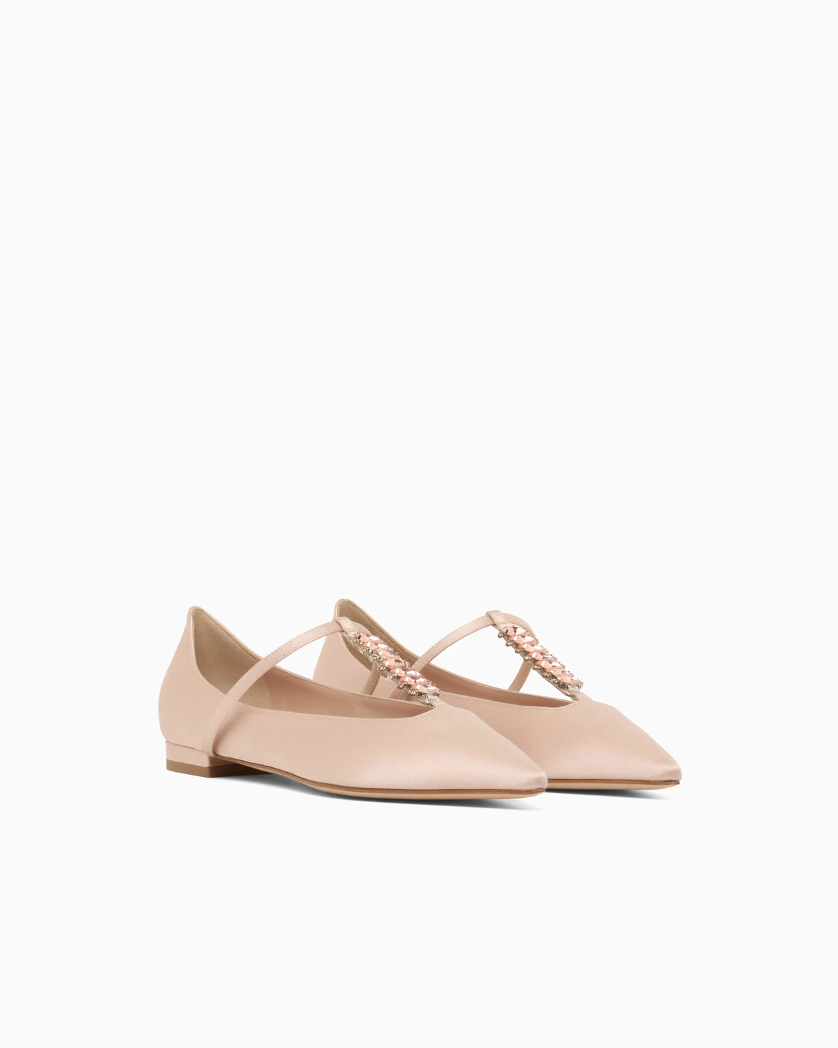 Satin T-bar ballerinas