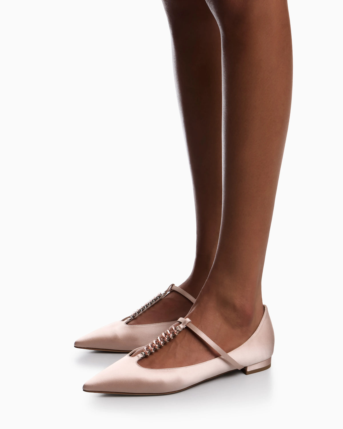 Satin T-bar ballerinas