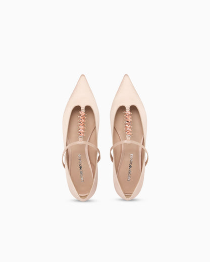 Satin T-bar ballerinas