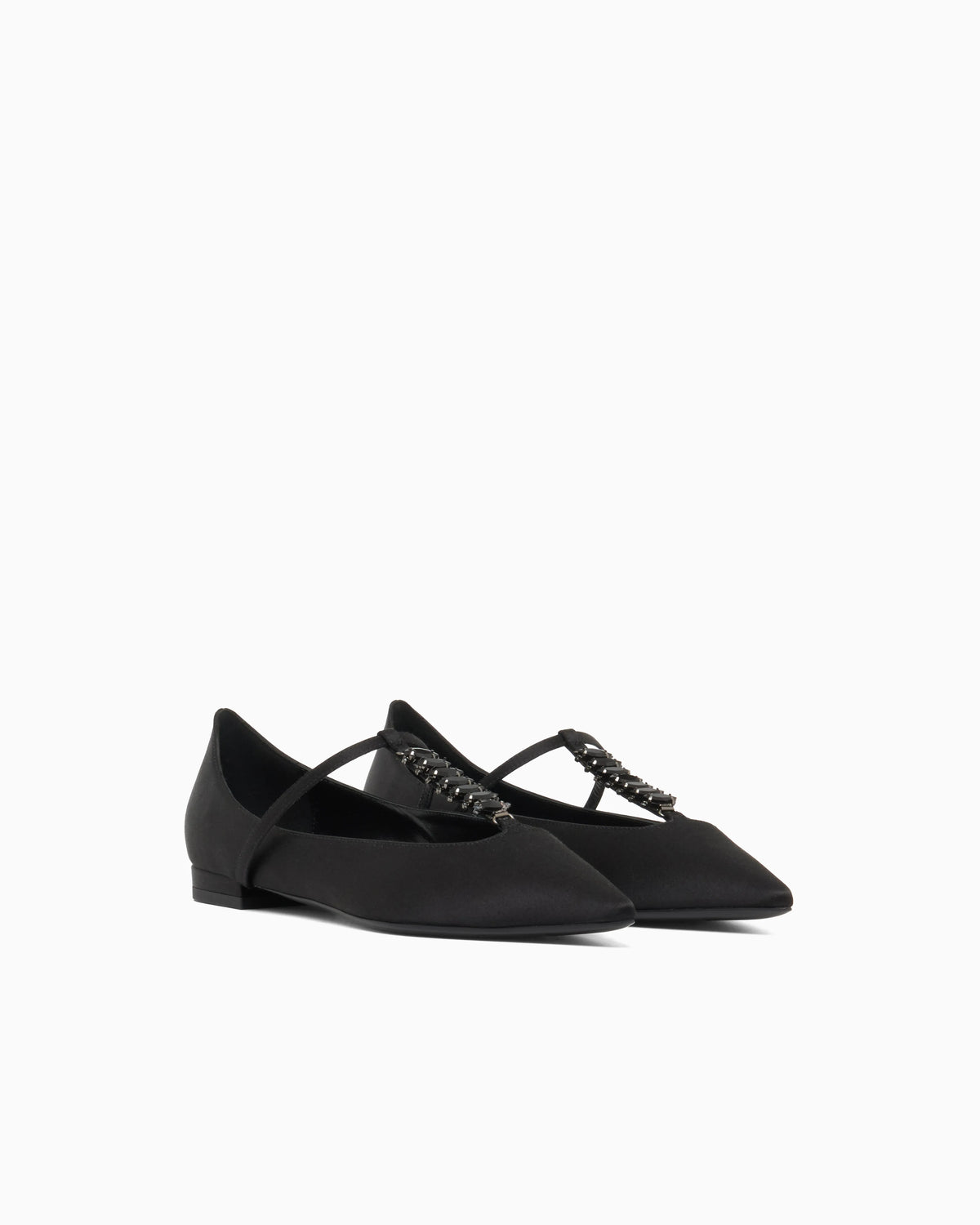 Satin T-bar ballerinas