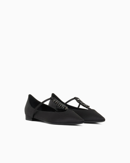 Satin T-bar ballerinas