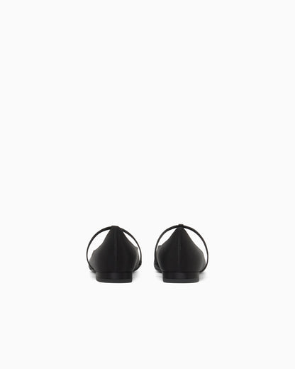 Satin T-bar ballerinas
