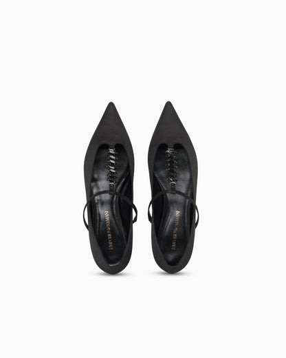 Satin T-bar ballerinas