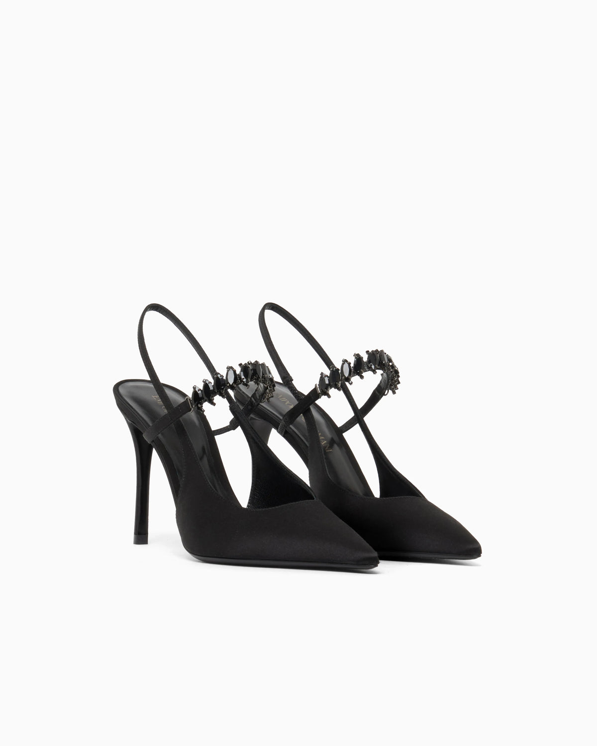 Satin slingback court shoes
